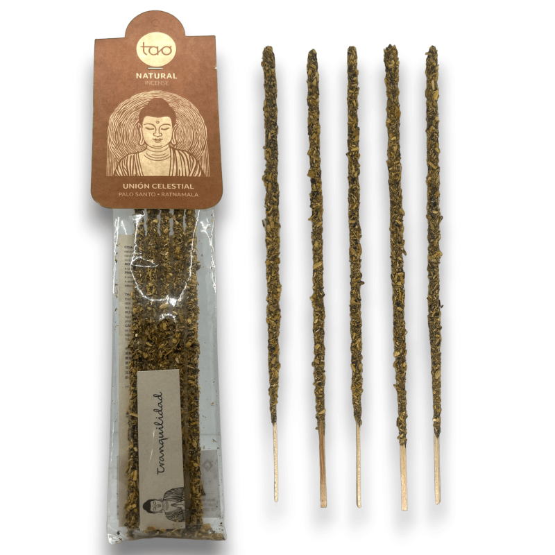 Weihrauch Palo Santo und Ratnamala TAO Natur Himmelsvereinigung - 5 dicke Stäbchen-Räucherstäbchen SAGRADA MADRE des Tao“.-HOSTENATURA