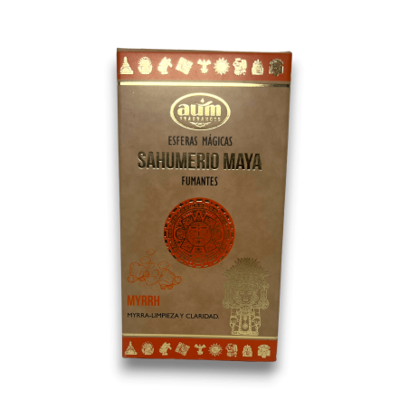 Bombitas Defumación Maya Mirra AUM FRAGRANCES - Esferas Mágicas Sahumerio Maya 8 bombitas incienso Pureza Divina