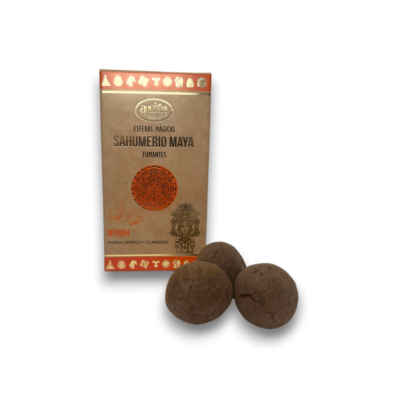 Maya Myrrh Smoke Bombs AUM FRAGRANCES - Mayan Incense Magic Spheres 8 incense bombs Divine Purity-Maya AUM Fragrances Activated Diffuser Bulbs-HOSTENATURA