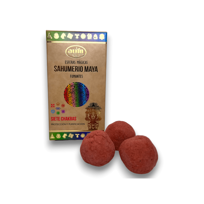 Bombas de Fumaça Maia de Sete Chakras AUM FRAGRANCES - Esferas Mágicas Sahumerio 8 bombas de incenso Proteção e Purificação-Bombas Defumantes Ativadas Maya Fragrâncias AUM-HOSTENATURA