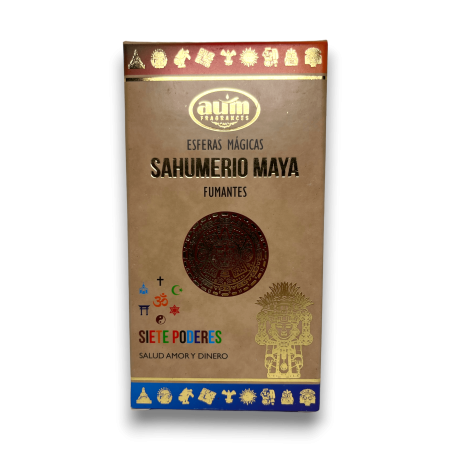 Bombitas Defumación Maya Siete Poderes AUM FRAGRANCES - Esferas Mágicas Sahumerio 8 bombitas incienso Salud, Amor y Dinero