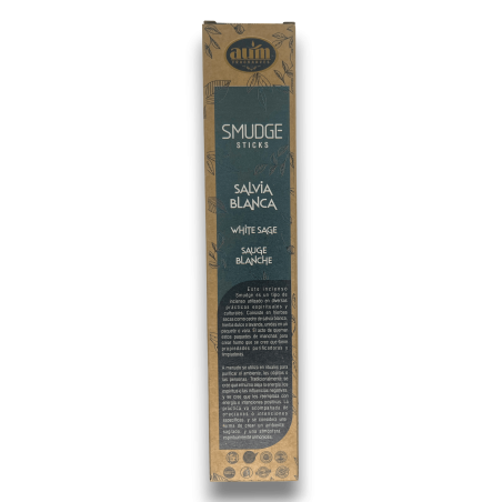 Incienso Orgánico Salvia Blanca AUM Fragrances Smudge Sticks - 25gr.