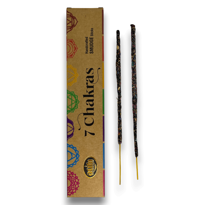 Tămâie organică 7 chakre AUM Parfumuri Smudge Sticks - 25gr.-Tămâie organică AUM Parfumuri-HOSTENATURA