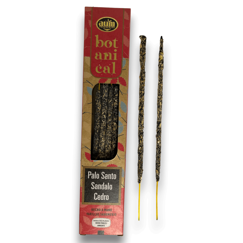 Organic Incense Palo Santo, Sandalwood and Cedar AUM Fragrances Botanical - 25g.-Incienso Orgánico AUM Fragrances-HOSTENATURA