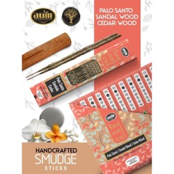 Incenso Orgânico Palo Santo, Sândalo e Cedro AUM Fragrâncias Botânicas - 25gr.