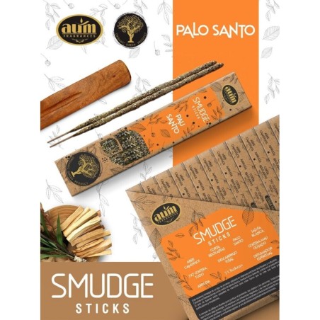 Incienso Orgánico Palo Santo AUM Fragrances Smudge Sticks - 25gr.