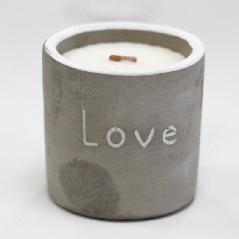 Medium pot - Love - Purple Fig & Casis-CONCRETE CANDLES-HOSTENATURA