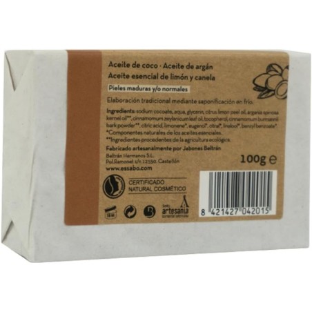 ESSABO Savon Naturel Huile d’Argan - 100gr - Peaux matures et normales - Cosmétique Naturelle