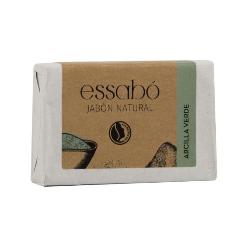 ESSABO Natural Green Clay Soap - 100gr - For oily and shiny skin - Natural Cosmetic-JABONES ESSABO-HOSTENATURA