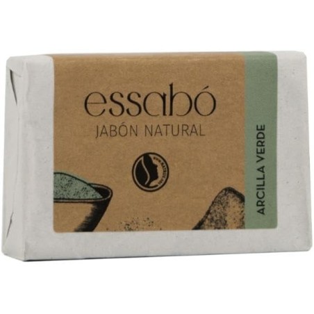 ESSABO Natural Green Clay Soap - 100gr - Oily and shiny skin - Natural Cosmetic