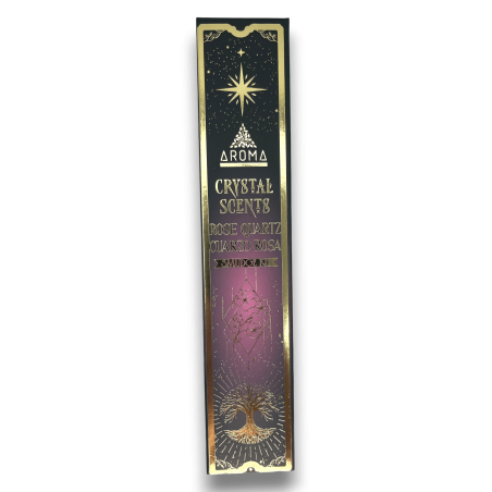 Incenso Quartzo Rosa AROMA Kit Incenso Cristal Mancha - Incensos com minerais - 1 caixa de 20gr.