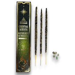 Aventurin Rökelse AROMA Smudge Rökelse Kit Crystal Aventurin - Rökelse pinnar med mineraler - 1 låda med 20gr.