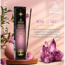 Encens de Quart Rosa AROMA Smudge Kit Incens de Cristall - Barres d'encens amb minerals - 1 caixa de 20g.