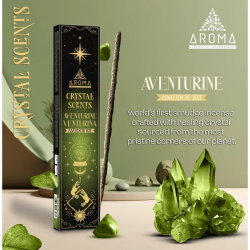 Aventurin Rökelse AROMA Smudge Rökelse Kit Crystal Aventurin - Rökelse pinnar med mineraler - 1 låda med 20gr.