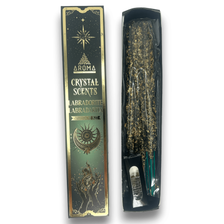 Incenso Labradorite AROMA Smudge Kit Incenso Labradorite - Bastoncini di incenso con minerali - 1 scatola da 20gr.