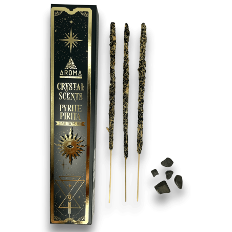 Weihrauch Pyrit AROMA Smudge Pyrit Räucherstäbchen Kit - Räucherstäbchen mit Mineralien - 1 Schachtel mit 20gr.