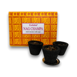 Nag Champa Goloka Resin Cups - 6 Räucherstäbchen-Gläser aus Harz