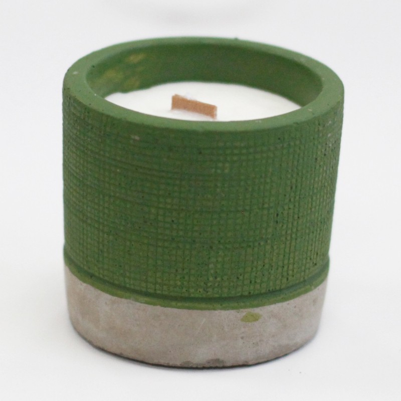 Pot - Green - Sea Moss & Herbs-CONCRETE CANDLES-HOSTENATURA