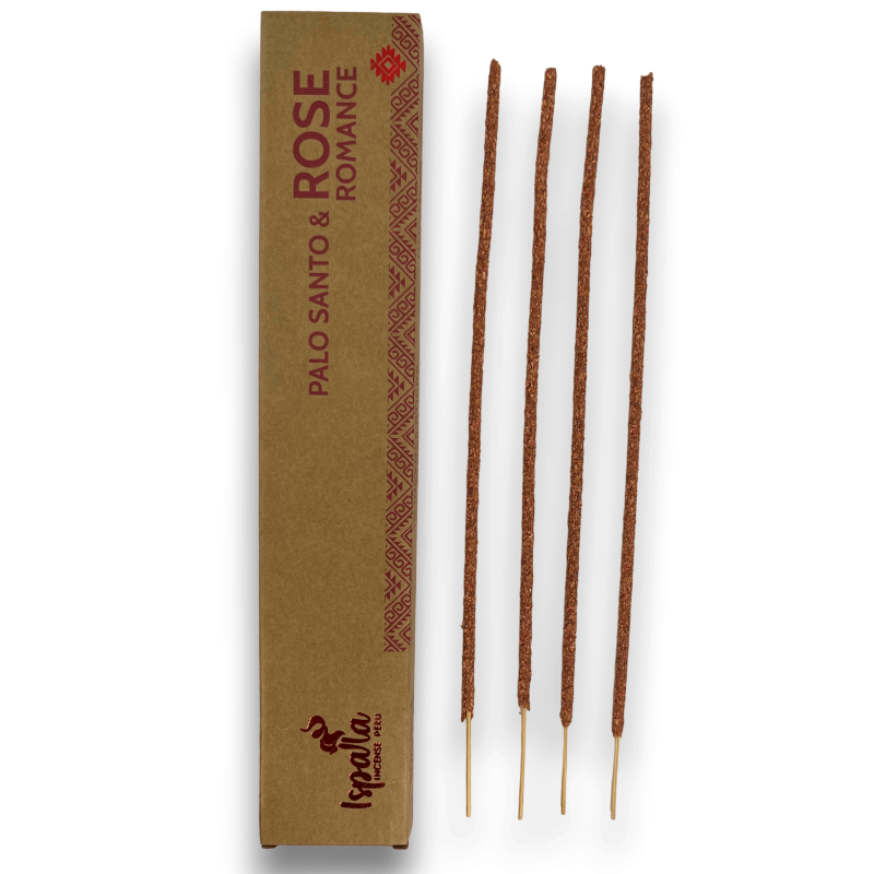 Encens Palo Santo et Rose ISPALLA Romance - Encens Naturel et Bio fabriqué au Pérou - 15gr.-Encens Ispalla du Pérou-HOSTENATURA