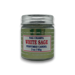 Witte Salie Jar Nag Champa Satya Kaars - Reiniging en Zuivering - 85gr. - 24 uur duur