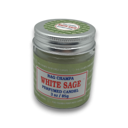 Nag Champa Satya White Sage Jar Kandela - Garbiketa eta Purifikazioa - 85gr. - 24 orduko iraupena