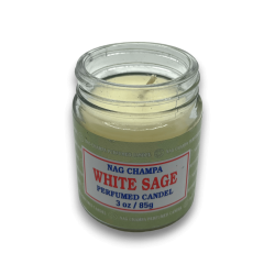 Nag Champa Satya White Sage Jar Kandela - Garbiketa eta Purifikazioa - 85gr. - 24 orduko iraupena