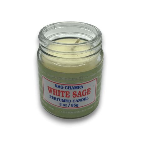 Vela Jarra de Sálvia Branca Nag Champa Satya - Limpeza e Purificação - 85gr. - Duração de 24 horas