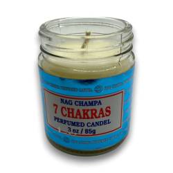 7 Chakras Nag Champa Satya Candle Jar - 85gr. - 24 uur duur