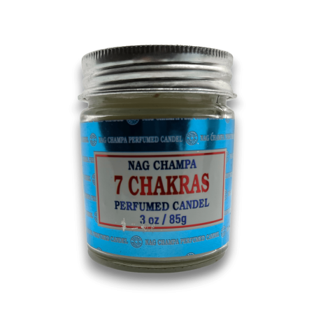 Vela Nag Champa Satya 7 Chakra Jar - 85gr. - Duração de 24 horas