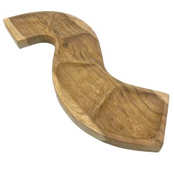 Ciotola in legno di teak a forma di serpente (circa 55 cm)