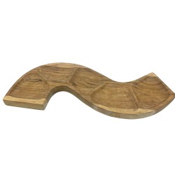 Ciotola in legno di teak a forma di serpente (circa 55 cm)