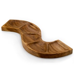 Ciotola in legno di teak a forma di serpente (circa 55 cm)