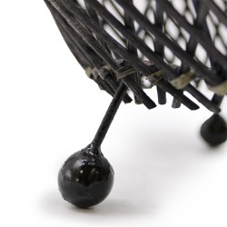 Black Wicker Table Lamp - 39x24cm