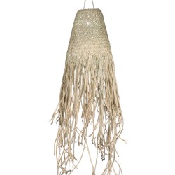 Doum Natural Hanging Wicker Lamp Braided in Suspension - 20x15cm