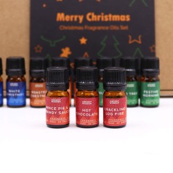 Conjunto de Óleos Aromáticos para Festas de Natal - 12 x 5ml.