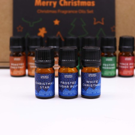 Set aromatische oliën voor kerstfeestjes - 12 x 5 ml.