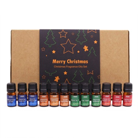 Set med aromatiska oljor för julfester - 12 x 5 ml.