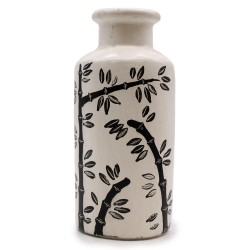 Retro Ceramic Vase with Bamboo Motif - Natural - 32x15cm