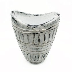 Vaso de Cerâmica com Gargalo Largo Cor Creme 22cm