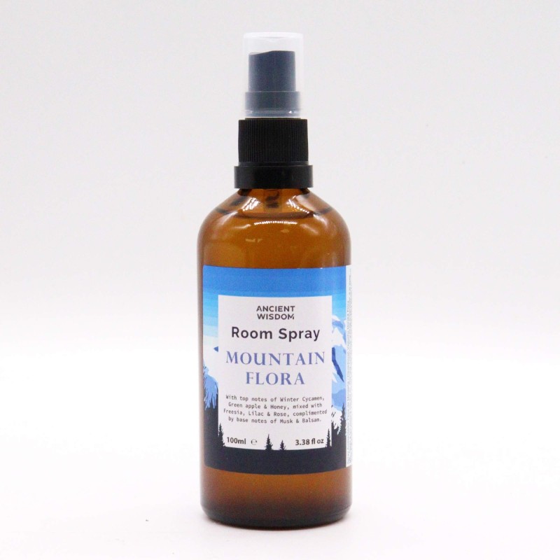 Fresh Spray för hemmet Mountain Flora 100ml - Spray luftfräschare-Ancient Wisdom Air Freshener Spray-HOSTENATURA