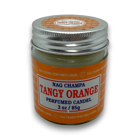 Vela Tarro Naranja Picante Nag Champa Satya Tangy Orange - 85gr. - 24 horas duración