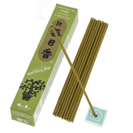 Incienso Japonés Morning Star Pino Pine Nippon Kodo (20g) 50 barritas + incensario