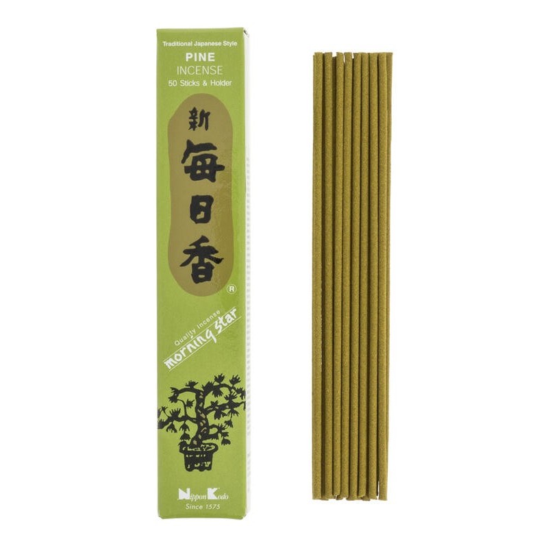 Encens Japonais Morning Star Pin Nippon Kodo (20g) 50 bâtonnets + brûleur d'encens-INCIENSOS JAPONESES-HOSTENATURA