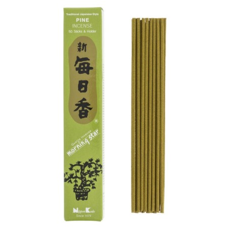Incienso Japonés Morning Star Pino Pine Nippon Kodo (20g) 50 barritas + incensario