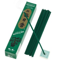 Japanse Wierook Morning Star Ceder Cederhout Nippon Kodo (20g) 50 stokjes + wierookvat