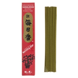 Encens Japonais Etoile du Matin Bois de Santal Bois de Santal Nippon Kodo (20g) 50 barres + encensoir