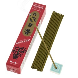 Encens japonès Morning Star de sàndal Nippon Kodo (20g) amb 50 barretes + portaencens.