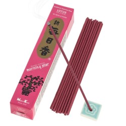 Encens japonais Morning Star Lotus Nippon Kodo (20g) 50 bâtonnets + brûleur d'encens