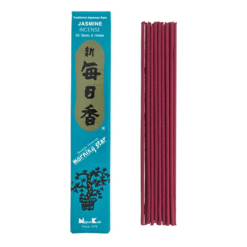 Incenso giapponese Morning Star Jazmin Nippon Kodo (20g) 50 bastoncini + incensiere-INCENSI GIAPPONESI-HOSTENATURA