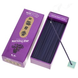 Encens Japonès Morning Star Almizcle Musk Nippon Kodo 200 barretes + encenser - Paquet Gran